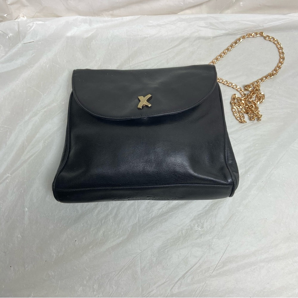 Paloma Picasso- Tiffany’s Designer, Italy Black Leather-Shoulder- Crossb…