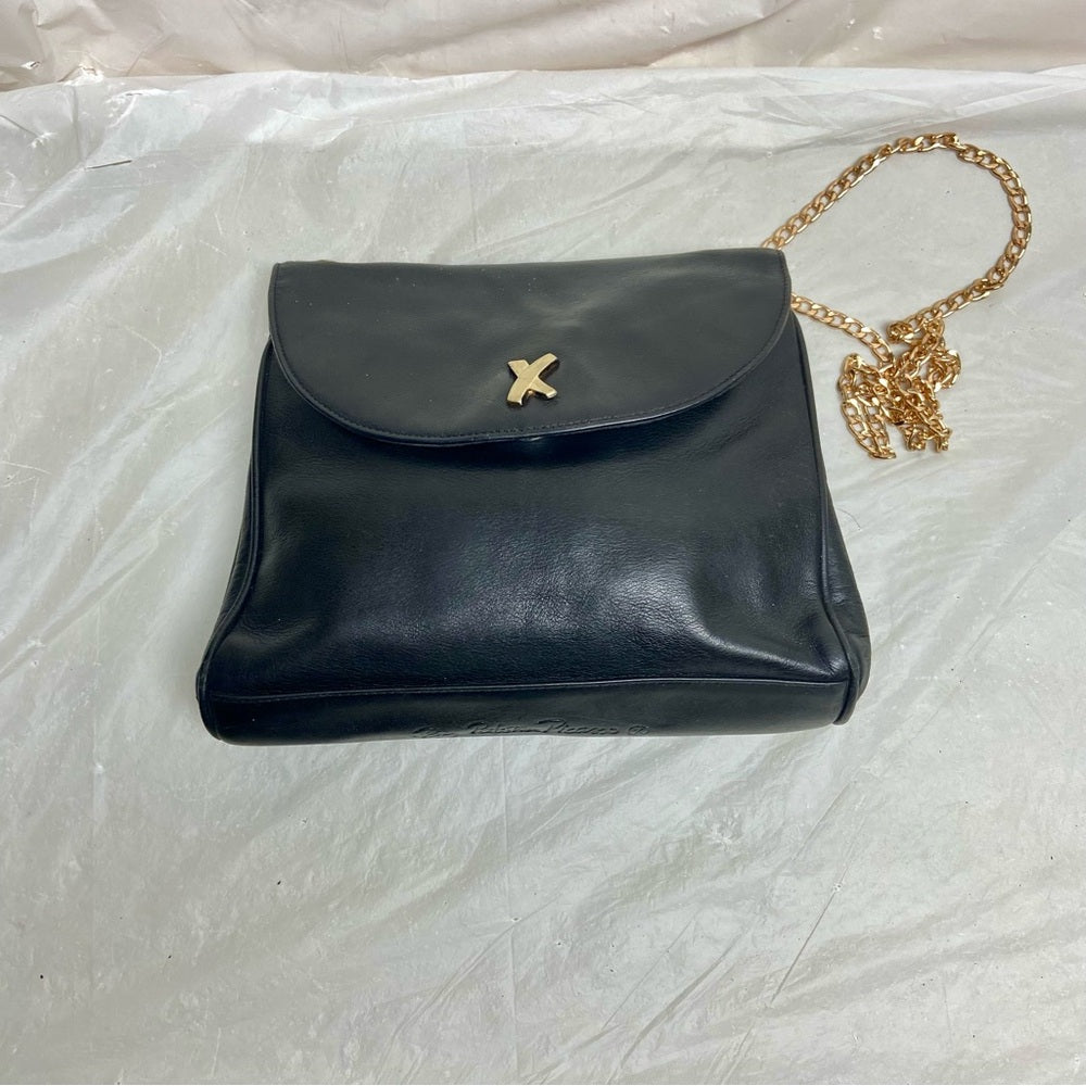 Paloma Picasso- Tiffany’s Designer, Italy Black Leather-Shoulder- Crossb…