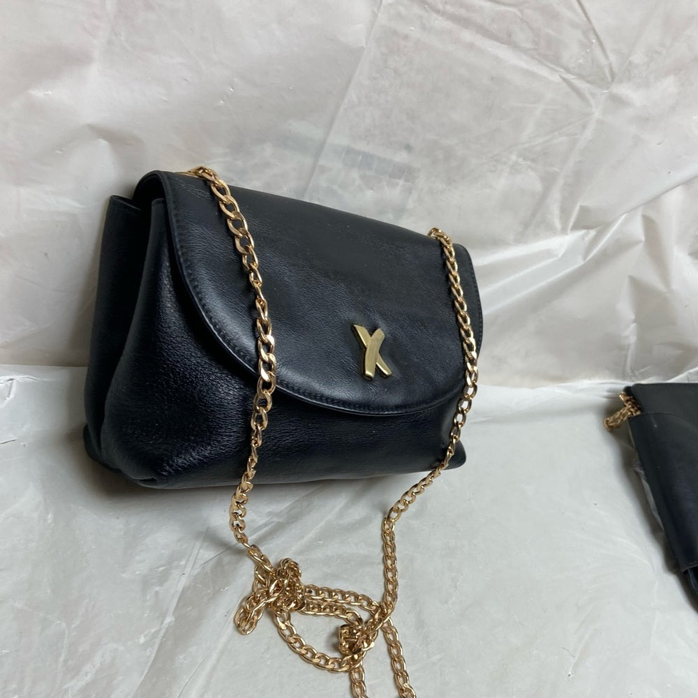 Paloma Picasso- Tiffany’s Designer, Italy Black Leather-Shoulder- Crossbo…