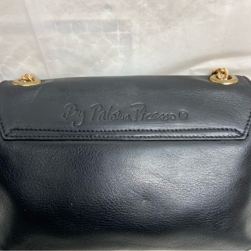 Paloma Picasso- Tiffany’s Designer, Italy Black Leather-Shoulder- Crossbo…