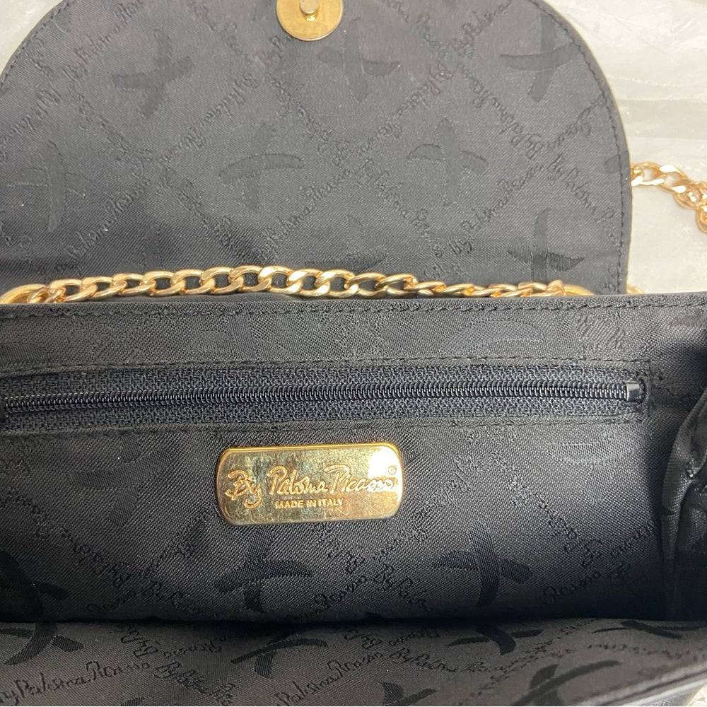 Paloma Picasso- Tiffany’s Designer, Italy Black Leather-Shoulder- Crossbo…