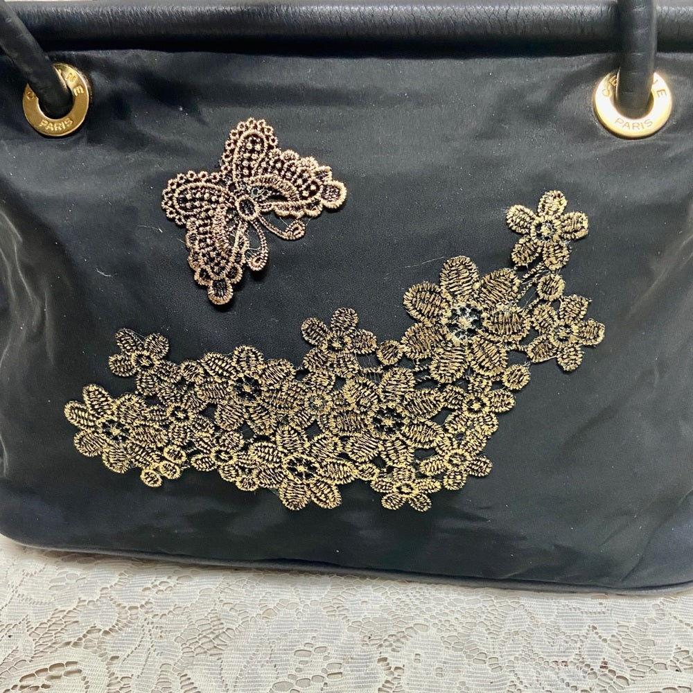 Celine, Rare, Large, Nylon-Leather Trim Handbag