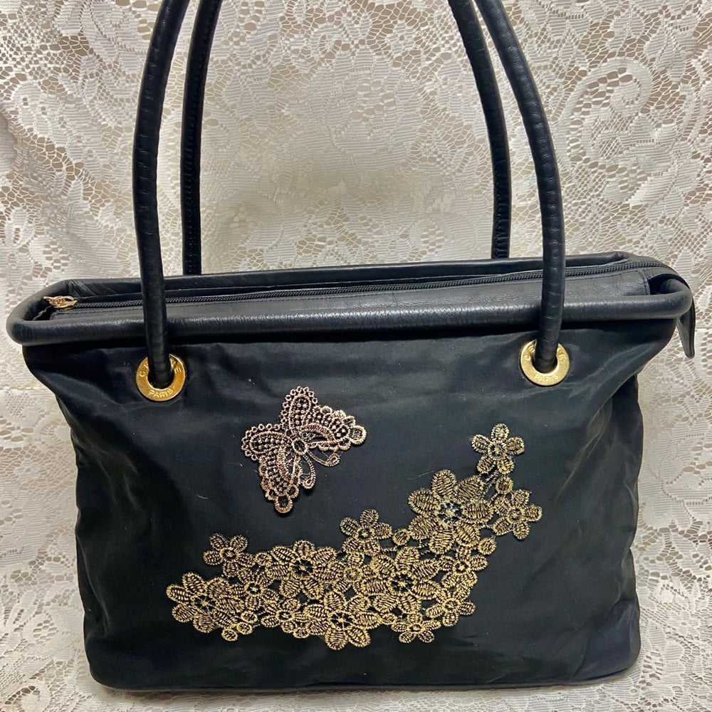 Celine, Rare, Large, Nylon-Leather Trim Handbag