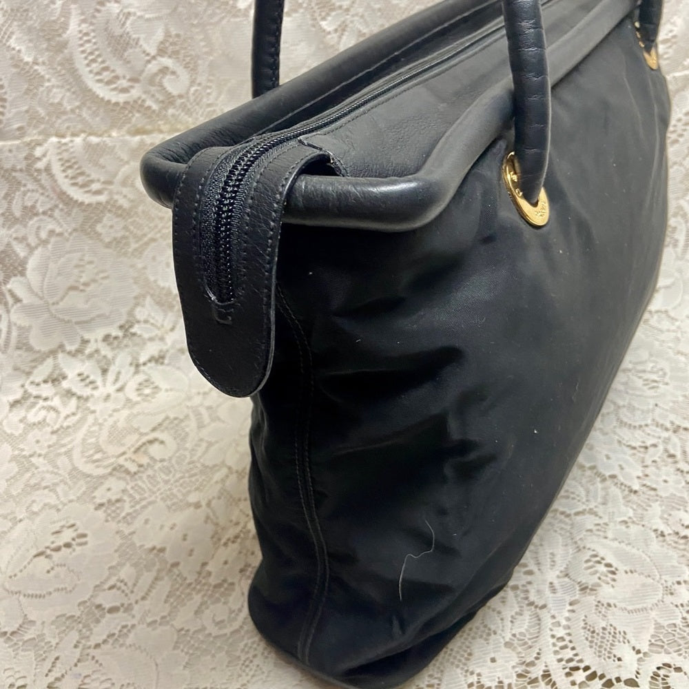 Celine, Rare, Large, Nylon-Leather Trim Handbag