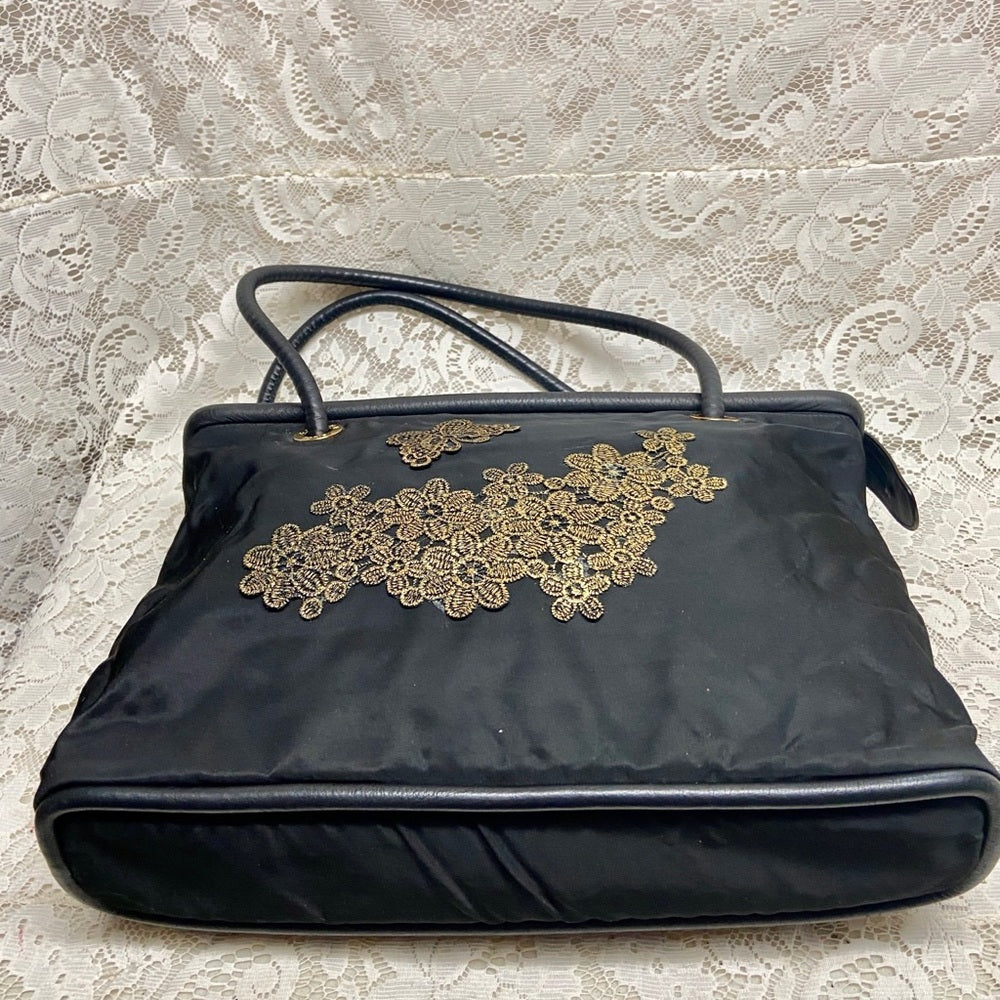Celine, Rare, Large, Nylon-Leather Trim Handbag