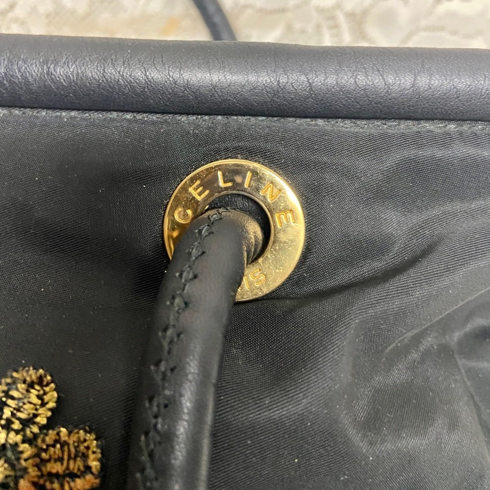 Celine, Rare, Large, Nylon-Leather Trim Handbag