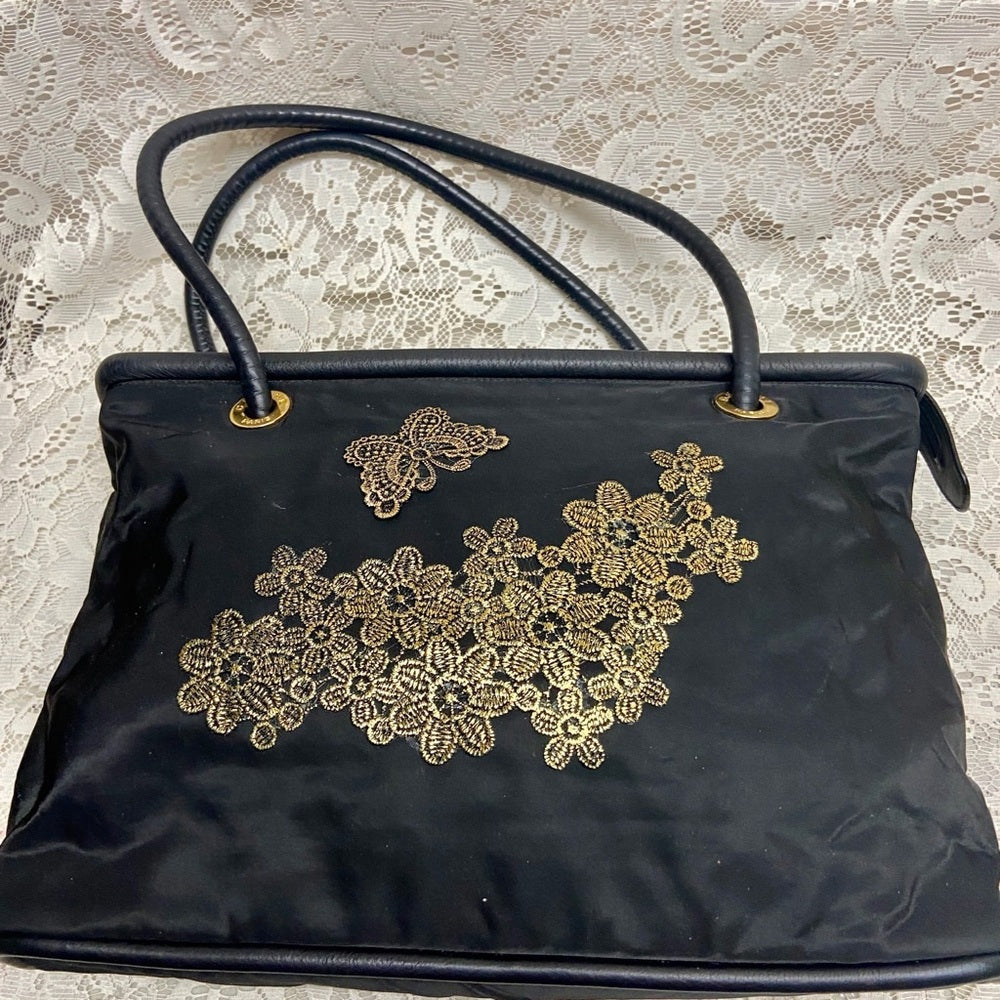 Celine, Rare, Large, Nylon-Leather Trim Handbag