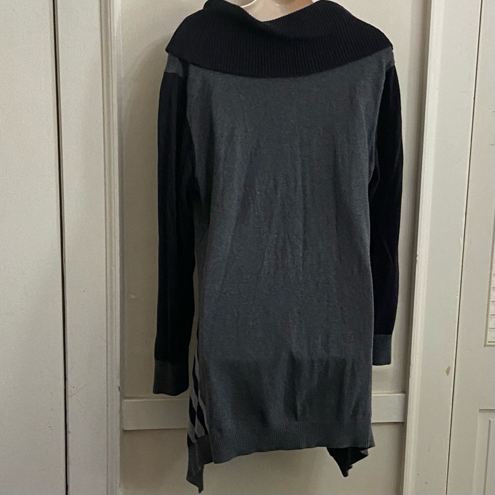 Style& Co., Black-Gray Mini Sweater Dress