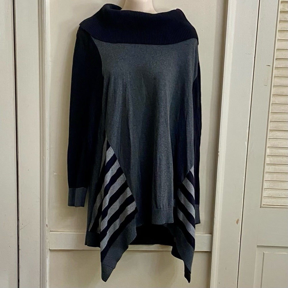 Style& Co., Black-Gray Mini Sweater Dress