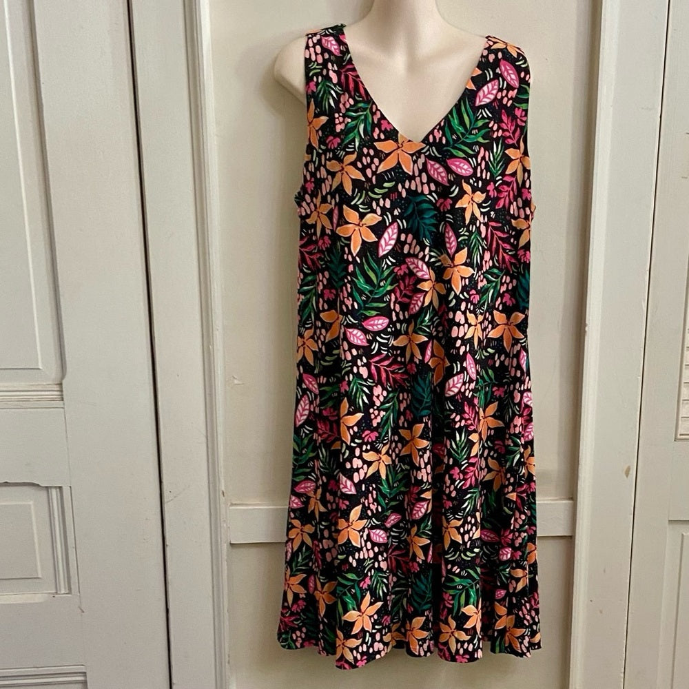 Anne Klein Multi-color Floral Lined Dress Size 12