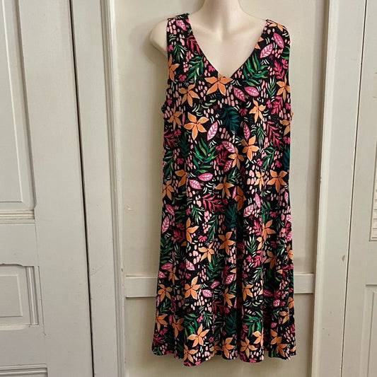 Anne Klein Multi-color Floral Lined Dress Size 12