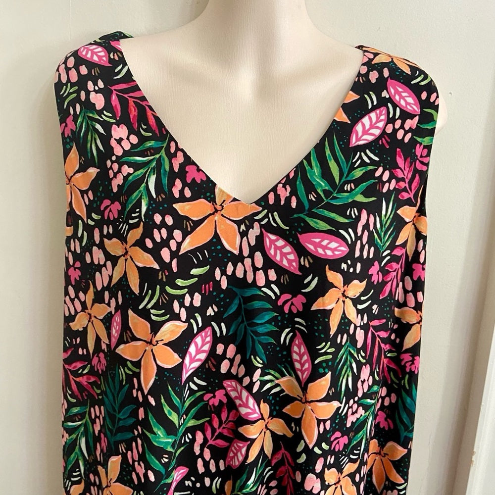 Anne Klein Multi-color Floral Lined Dress Size 12