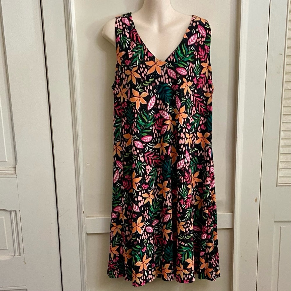 Anne Klein Multi-color Floral Lined Dress Size 12