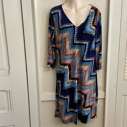Alyx Chevron Blue and Pink Dress (XL)