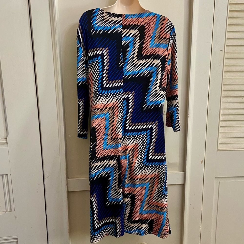 Alyx Chevron Blue and Pink Dress (XL)