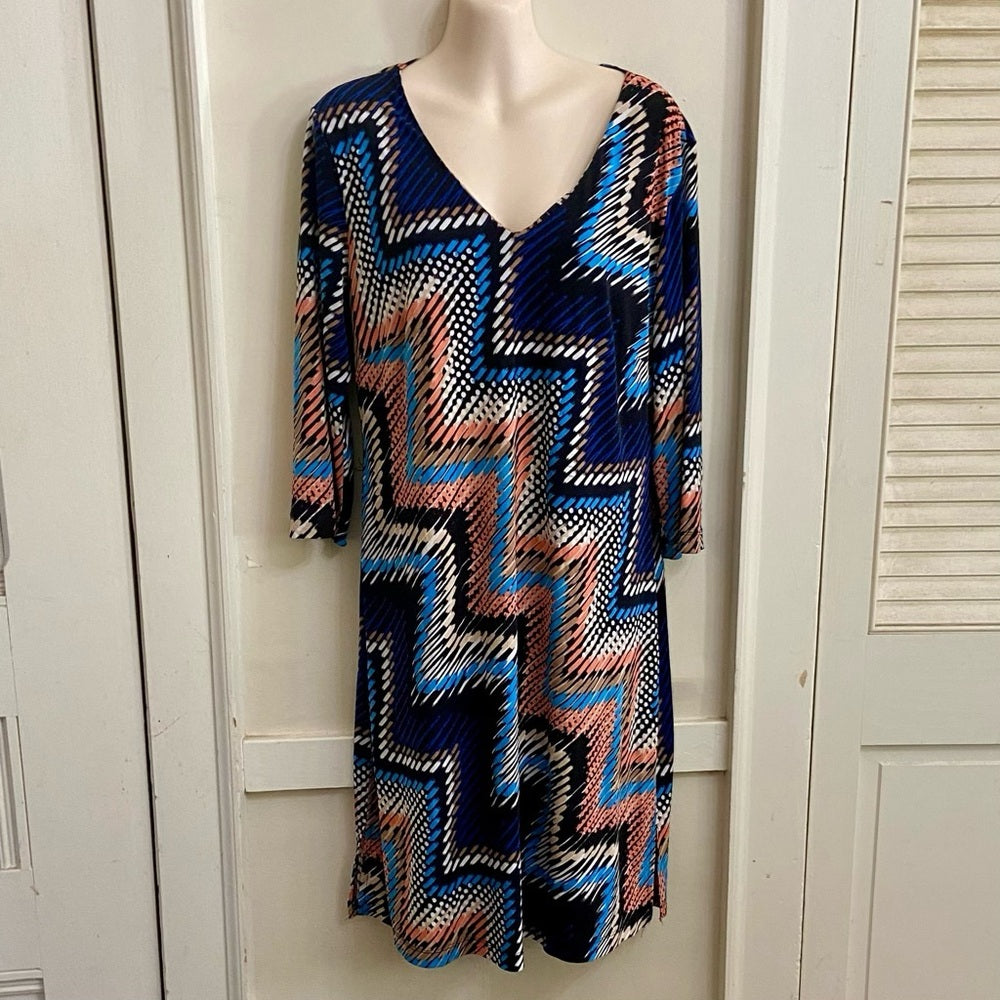 Alyx Chevron Blue and Pink Dress (XL)