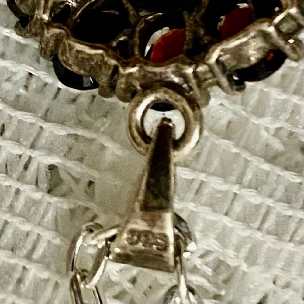 Antique, Cluster of Garnet-Princess Pendant-Sterling Necklace