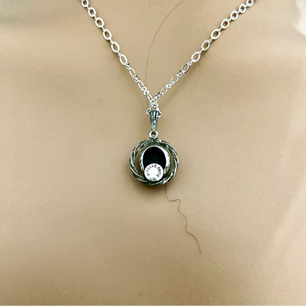 Antique Genuine Mother of Pearl Cameo - Sterling Pendant w/ 16in Sterling Chain