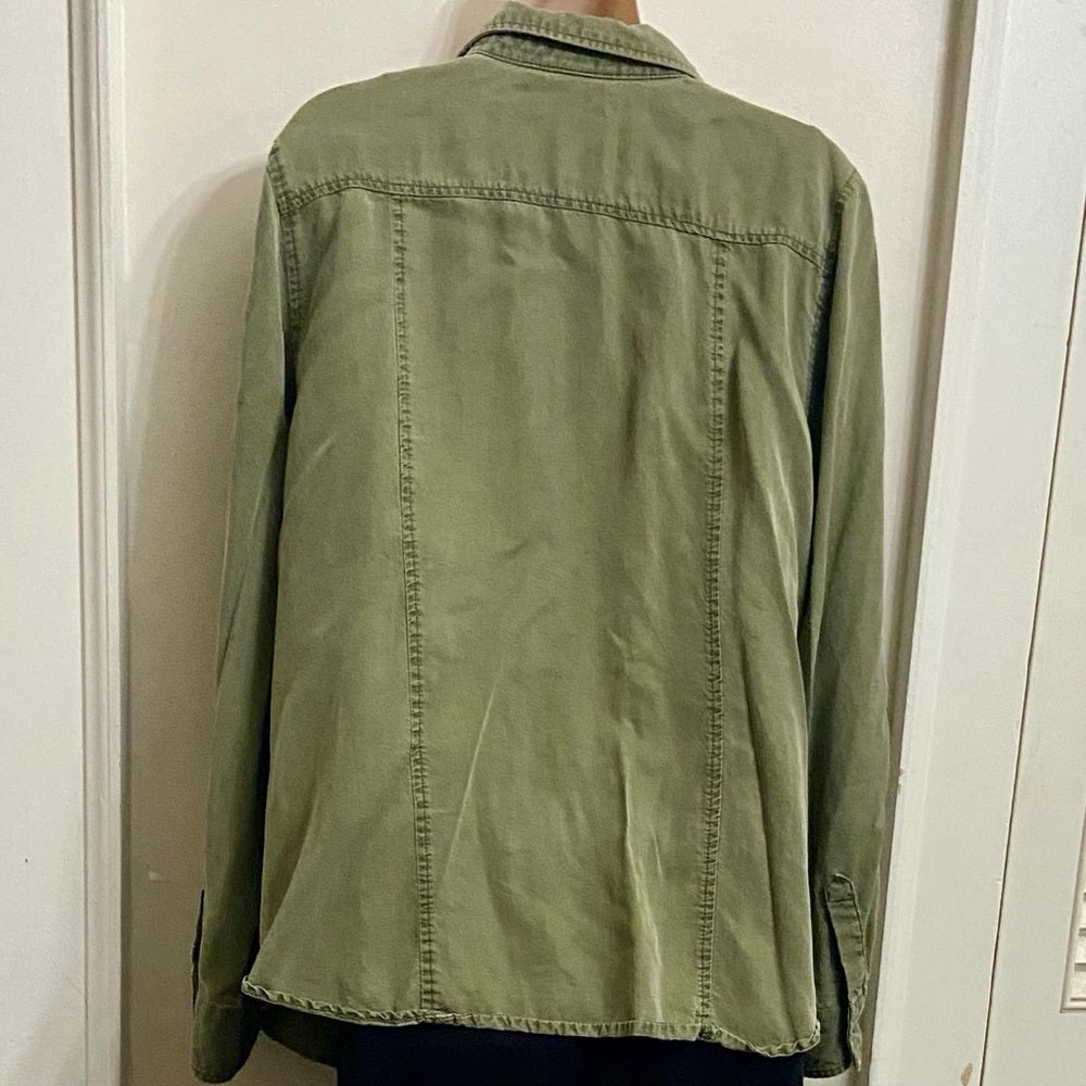 Lane Bryant Khaki Green Shirt (XL)