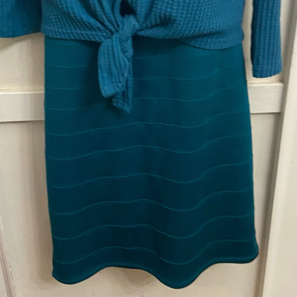 Olivia Blu- Teal Blue Layered Skirt (1X)