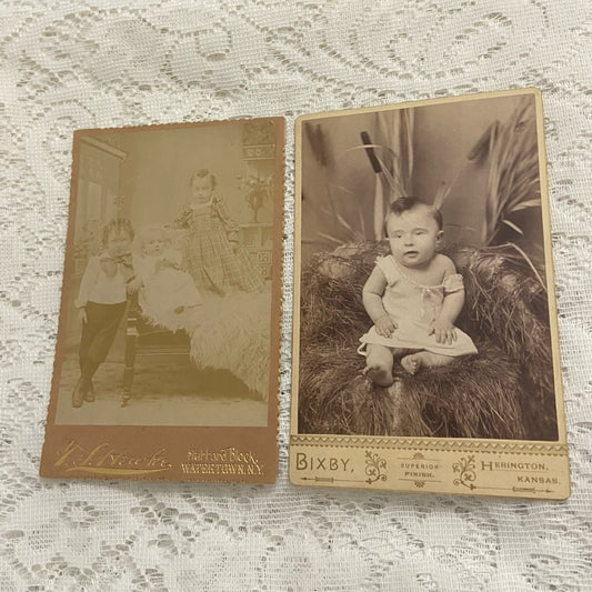 Antique, Lot of 2 Collectible Children Portraits 6.5in x 4.5in (B)