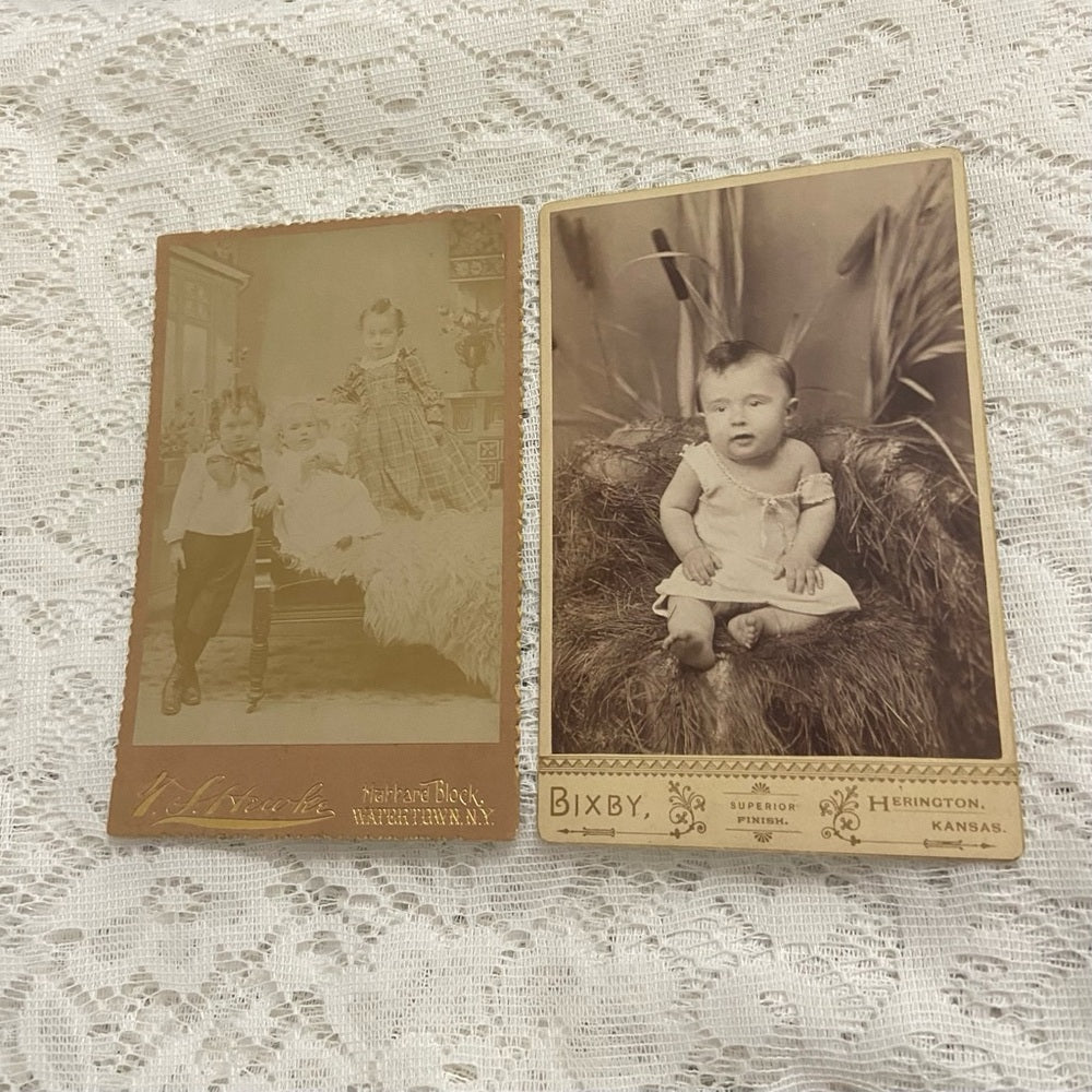 Antique, Lot of 2 Collectible Children Portraits 6.5in x 4.5in (B)