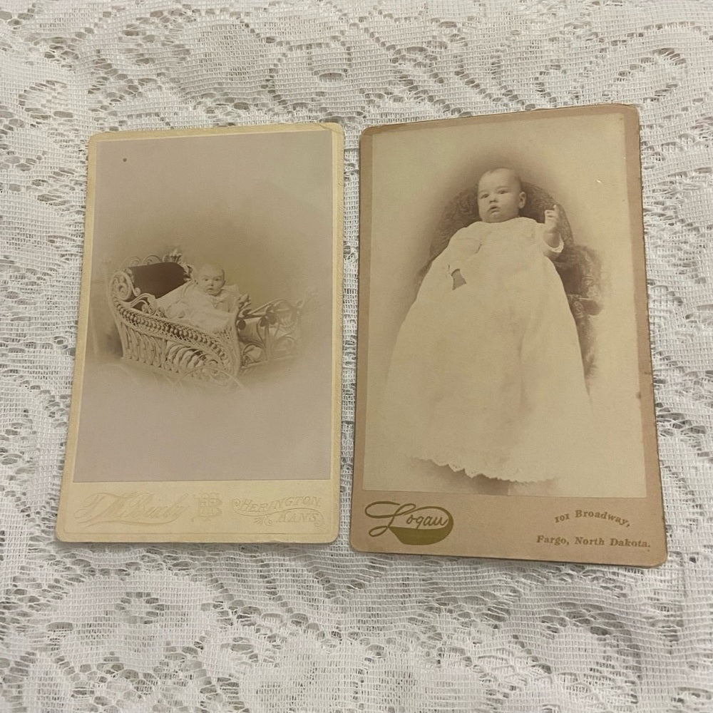 Antique, Lot of 2 Collectible Children Portraits 6.5in x 4.5in (C)