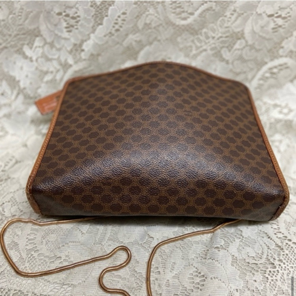 Celine, Paris, Italy Brown Mono 2-way Clutch-Crossbody
