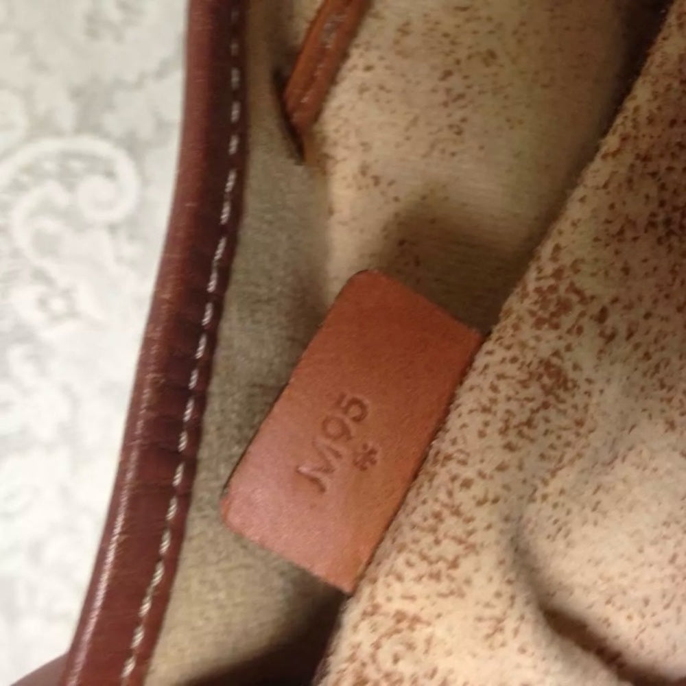 Celine, Italy Brown Macadam Bucket Drawstring Shoulder Bag 12in x 10in x 5in