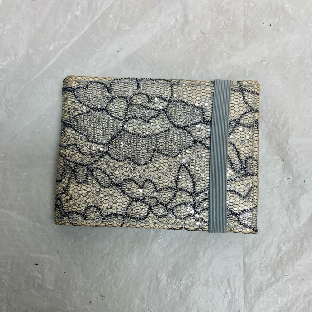 Vintage, Nolie Gray Lace Compact Wallet  4in x 3in