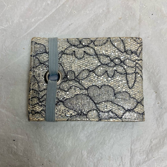 Vintage, Nolie Gray Lace Compact Wallet  4in x 3in