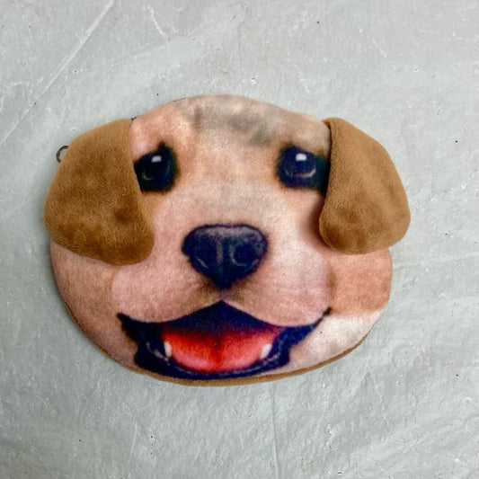 Vintage Brown and White Puppy Coin Purse 4in x 5in