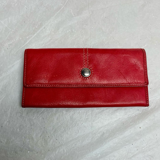 Vintage, Fossil, Red Leather Long Wallet