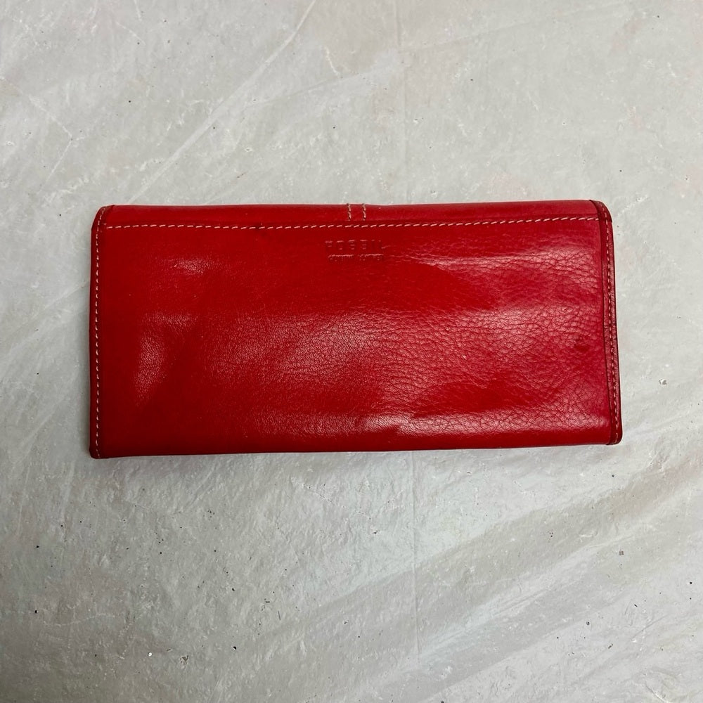 Vintage, Fossil, Red Leather Long Wallet
