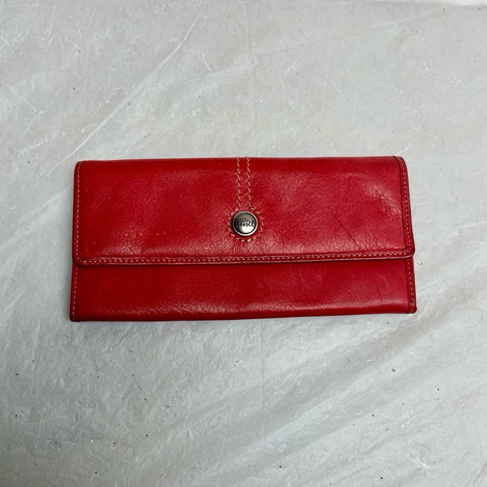 Vintage, Fossil, Red Leather Long Wallet