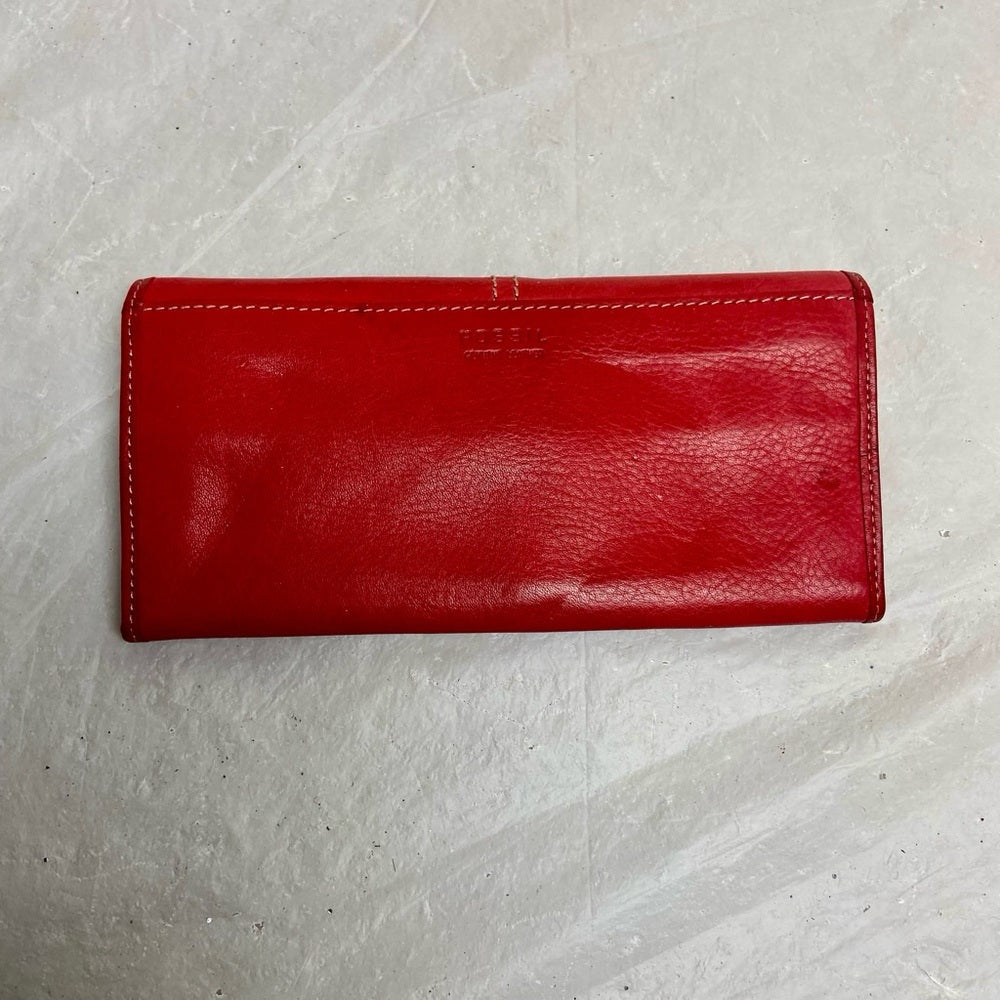 Vintage, Fossil, Red Leather Long Wallet