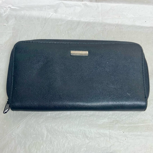 Vintage, Black Leather, Long Zippy Wallet