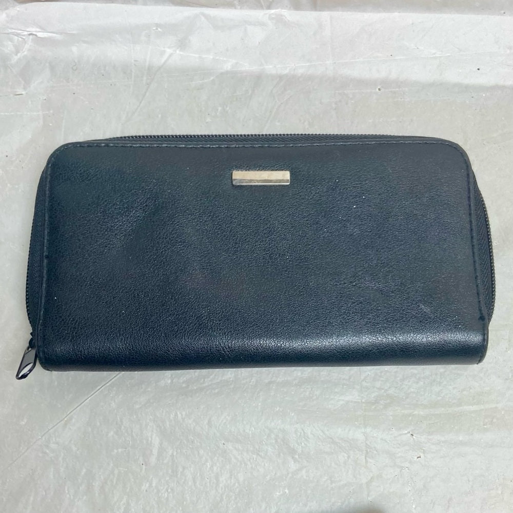 Vintage, Black Leather, Long Zippy Wallet