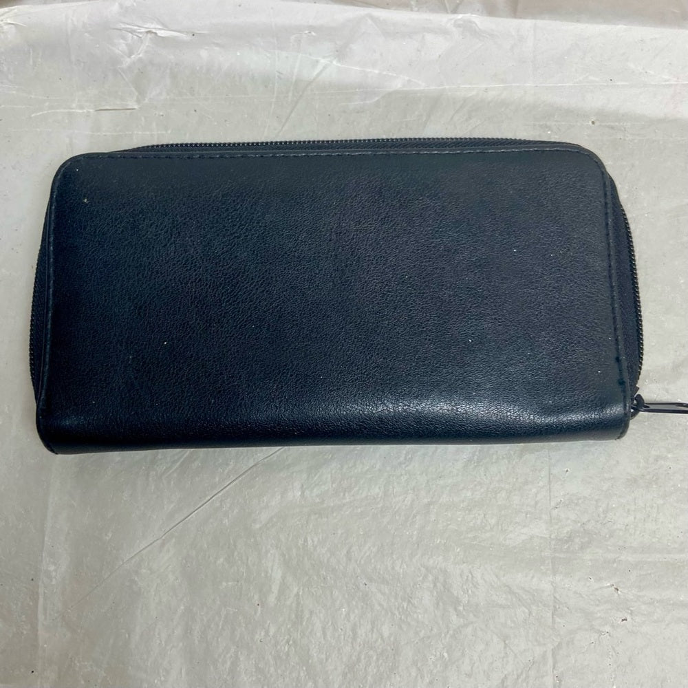 Vintage, Black Leather, Long Zippy Wallet