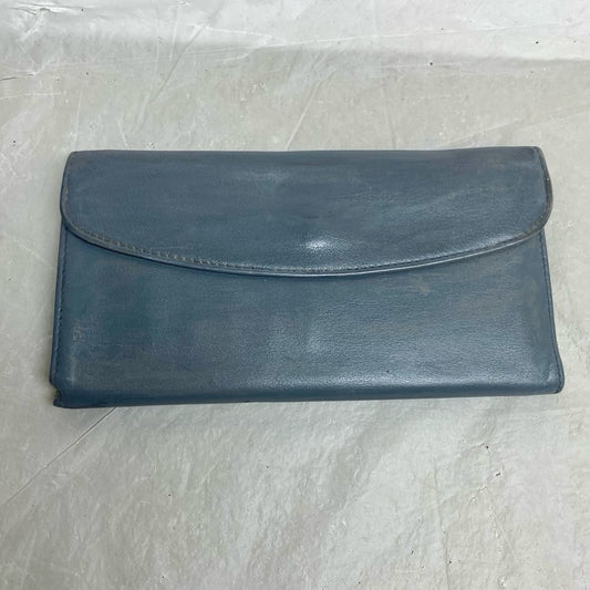 Vintage, Buxton, Gray Leather, Long Wallet w/ Checkbook Sleeves