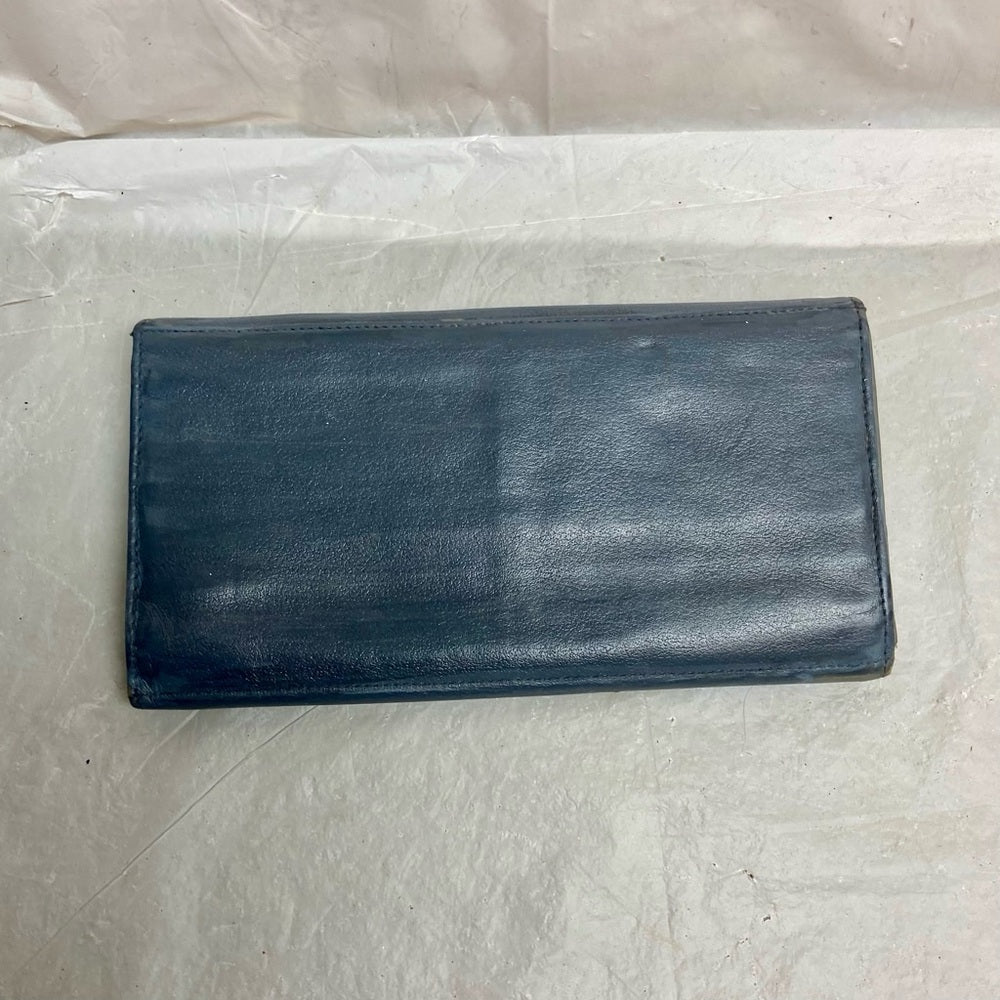 Vintage, Buxton, Gray Leather, Long Wallet w/ Checkbook Sleeves