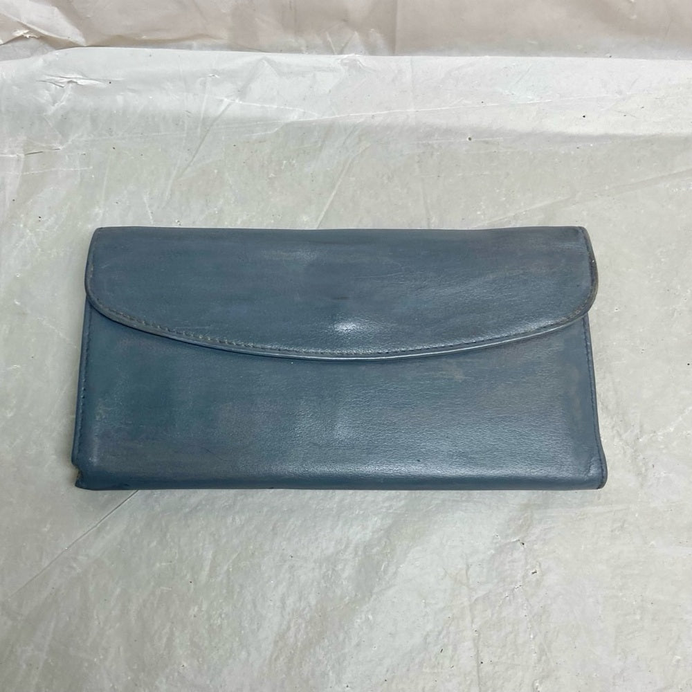 Vintage, Buxton, Gray Leather, Long Wallet w/ Checkbook Sleeves