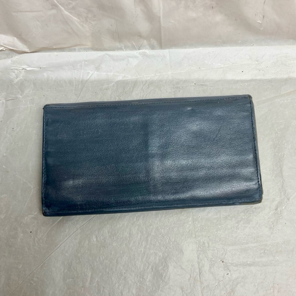 Vintage, Buxton, Gray Leather, Long Wallet w/ Checkbook Sleeves