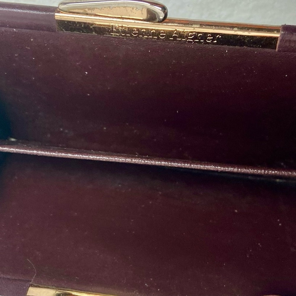 Vintage, Etienne Aigner Burgundy Leather, Kisslock Long Wallet