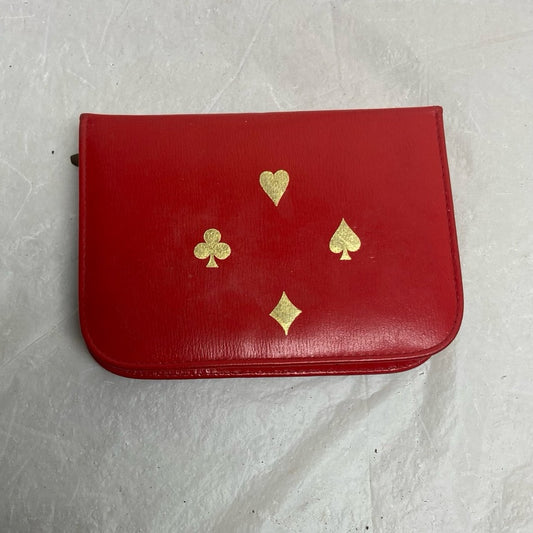 Vintage Red Leather, Double Card Case Leather, 6in x4in