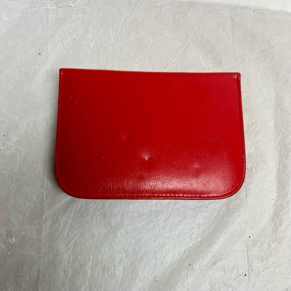 Vintage Red Leather, Double Card Case Leather, 6in x4in