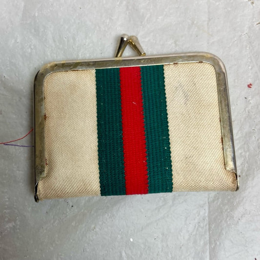 Vintage Green-Red Sherry Sewing Wallet  3.5in x 2.5in