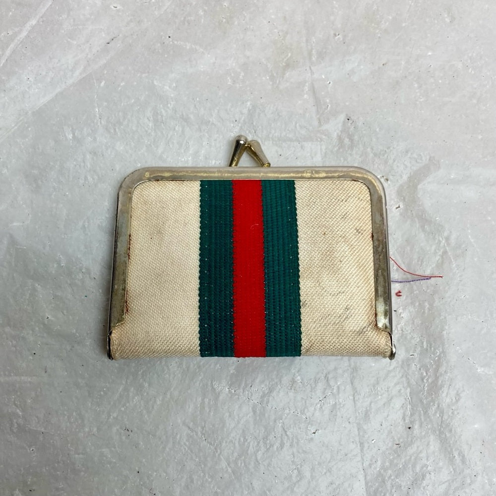 Vintage Green-Red Sherry Sewing Wallet  3.5in x 2.5in