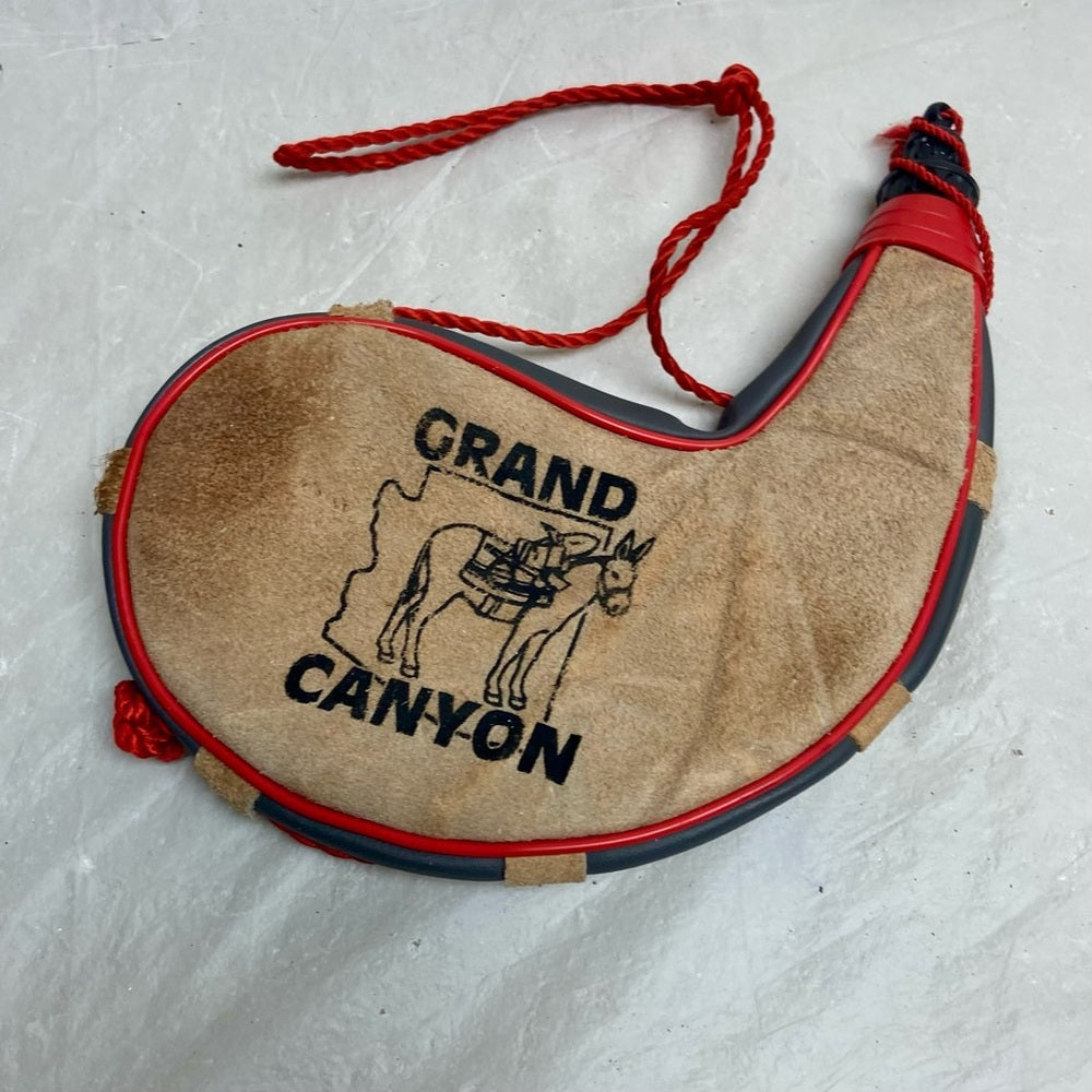 Vintage, Grand Canyon Leather Water Camping Jug- Spain 8in x 8in
