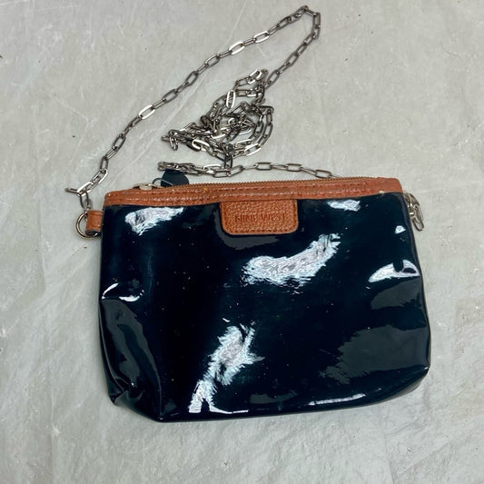 Nine West Black Patent and Tan Shoulder Bag with Bag 6.5in x 5in